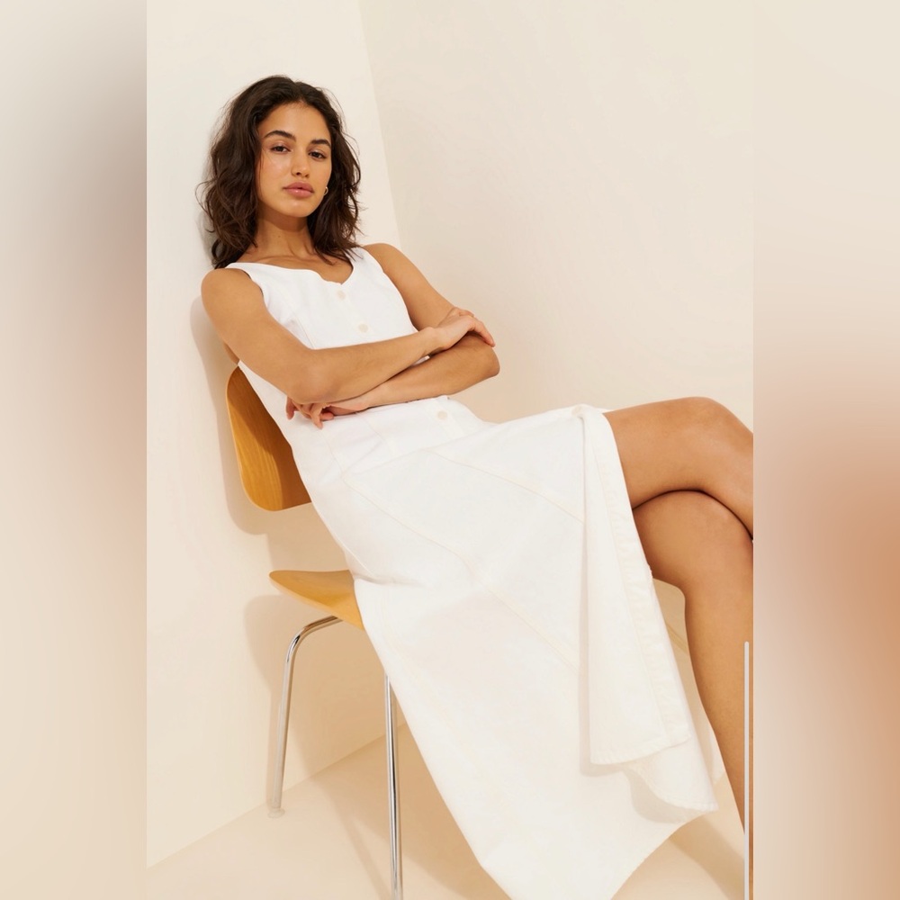 NWT Citizens of Humanity Rosetta Dress in Pashima White Denim Cotton 2 - Picture 3 of 16